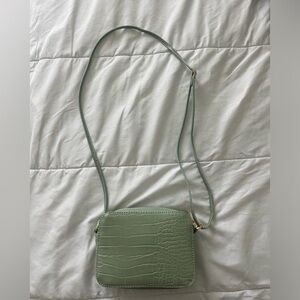 ASOS Green crocodile print crossbody bag
